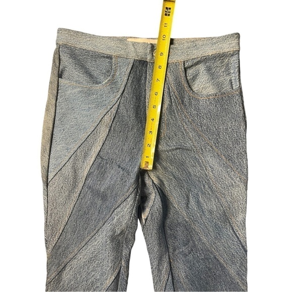 New EB Denim Patchwork Straight Leg Medium Wash Jeans Recycled Revolve XS - Picture 9 of 12